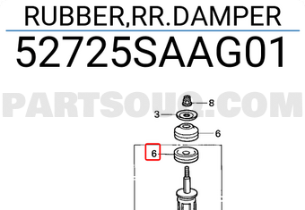 Honda 52725SAAG01 RUBBER,RR.DAMPER