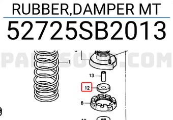 Honda 52725SB2013 RUBBER,DAMPER MT