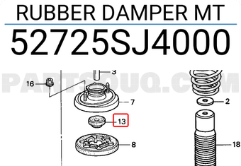 Honda 52725SJ4000 RUBBER DAMPER MT