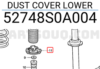 Honda 52748S0A004 DUST COVER LOWER