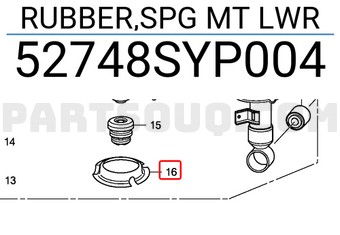 Honda 52748SYP004 RUBBER,SPG MT LWR
