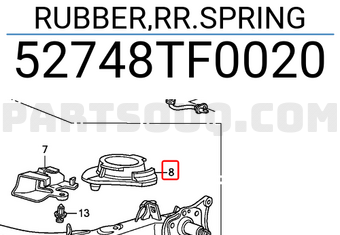 Honda 52748TF0020 RUBBER,RR.SPRING