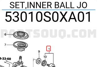 Honda 53010S0XA01 SET,INNER BALL JO