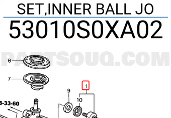 Honda 53010S0XA02 SET,INNER BALL JO