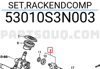 Honda 53010S3N003 SET,RACKENDCOMP