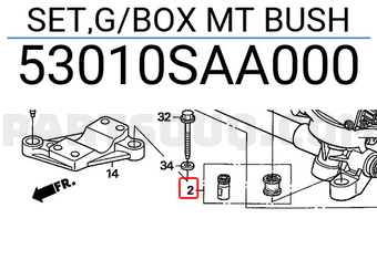Honda 53010SAA000 SET,G/BOX MT BUSH