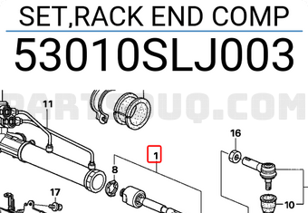 Honda 53010SLJ003 SET,RACK END COMP