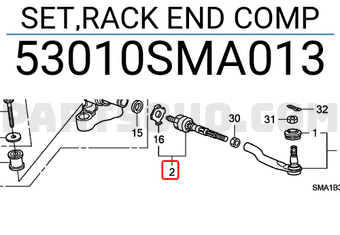 Honda 53010SMA013 SET,RACK END COMP