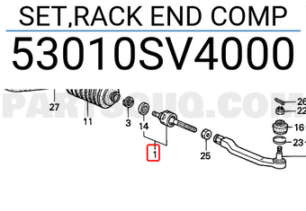 Honda 53010SV4000 SET,RACK END COMP