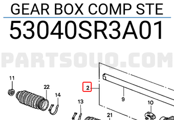 Honda 53040SR3A01 GEAR BOX COMP STE