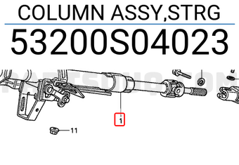 Honda 53200S04023 COLUMN ASSY,STRG