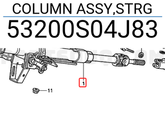 Honda 53200S04J83 COLUMN ASSY,STRG