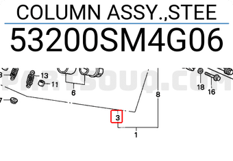 Honda 53200SM4G06 COLUMN ASSY.,STEE