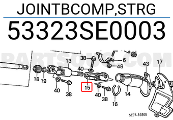 Honda 53323SE0003 JOINTBCOMP,STRG
