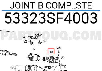 Honda 53323SF4003 JOINT B COMP.,STE