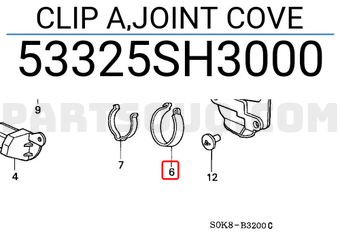 Honda 53325SH3000 CLIP A,JOINT COVE
