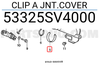 Honda 53325SV4000 CLIP A JNT.COVER