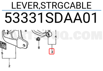 Honda 53331SDAA01 LEVER,STRGCABLE