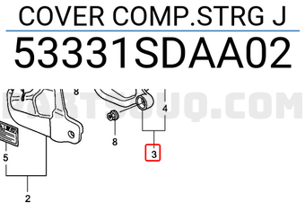Honda 53331SDAA02 COVER COMP.STRG J