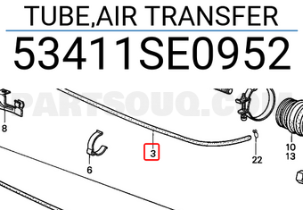 Honda 53411SE0952 TUBE,AIR TRANSFER