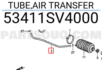 Honda 53411SV4000 TUBE,AIR TRANSFER