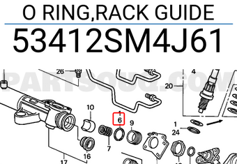 Honda 53412SM4J61 O RING,RACK GUIDE