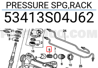 Honda 53413S04J62 PRESSURE SPG,RACK