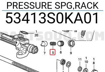 Honda 53413S0KA01 PRESSURE SPG,RACK