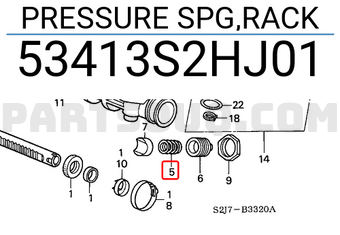 Honda 53413S2HJ01 PRESSURE SPG,RACK