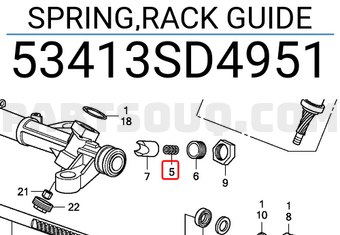 Honda 53413SD4951 SPRING,RACK GUIDE