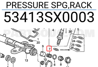 Honda 53413SX0003 PRESSURE SPG,RACK