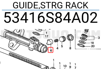 Honda 53416S84A02 GUIDE,STRG RACK