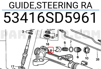 Honda 53416SD5961 GUIDE,STEERING RA