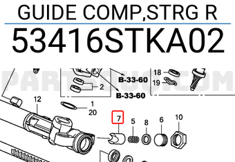 Honda 53416STKA02 GUIDE COMP,STRG R