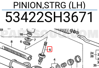 Honda 53422SH3671 PINION,STRG (LH)