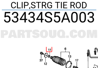 Honda 53434S5A003 CLIP,STRG TIE ROD