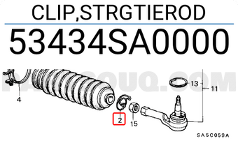 Honda 53434SA0000 CLIP,STRGTIEROD