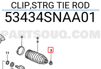 Honda 53434SNAA01 CLIP,STRG TIE ROD