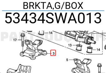 Honda 53434SWA013 BRKTA,G/BOX