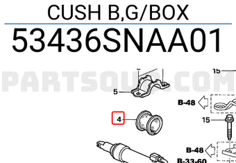 Honda 53436SNAA01 CUSH B,G/BOX