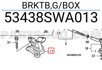 Honda 53438SWA013 BRKTB,G/BOX