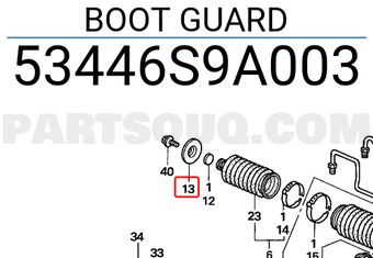 Honda 53446S9A003 BOOT GUARD