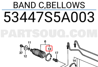 Honda 53447S5A003 BAND C,BELLOWS