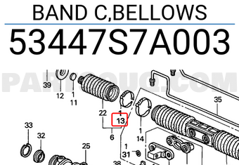 Honda 53447S7A003 BAND C,BELLOWS