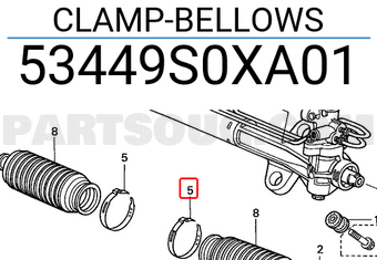 Honda 53449S0XA01 CLAMP-BELLOWS