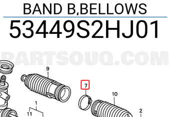Honda 53449S2HJ01 BAND B,BELLOWS
