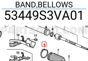 Honda 53449S3VA01 BAND,BELLOWS