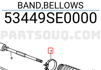Honda 53449SE0000 BAND,BELLOWS