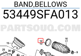 Honda 53449SFA013 BAND,BELLOWS