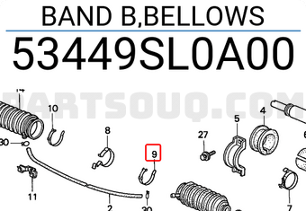 Honda 53449SL0A00 BAND B,BELLOWS